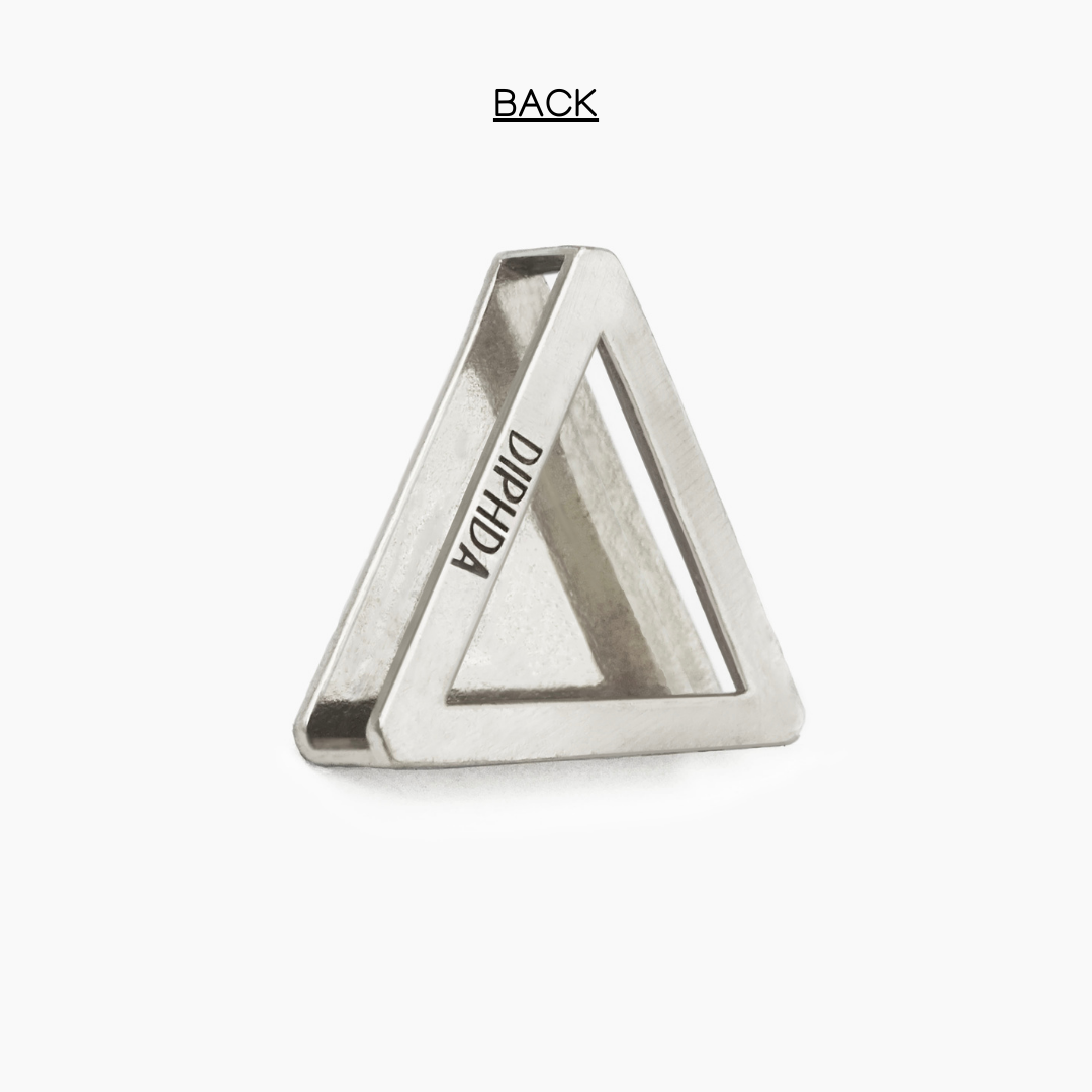 Rose Quartz Triangle Crystal Charm - Gold or Silver | DIPHDA
