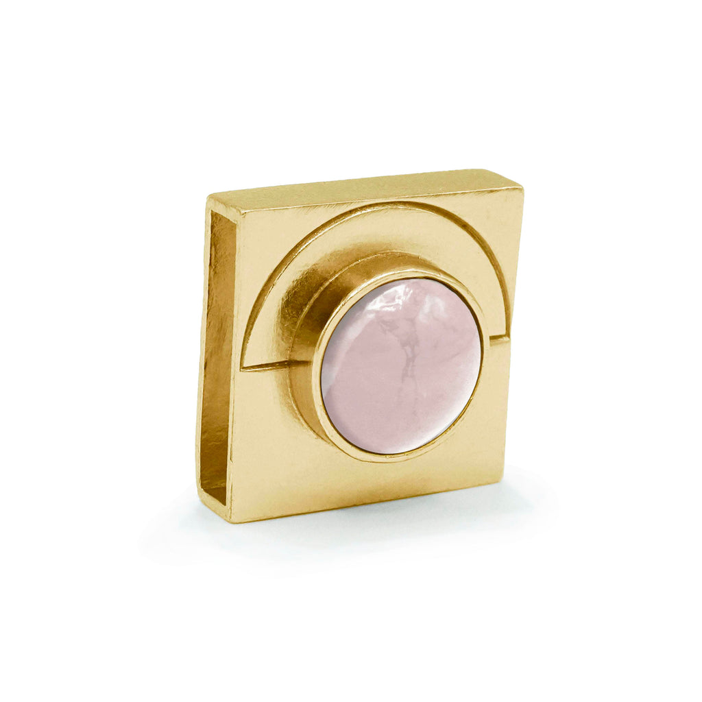 Rose Quartz Moon Crystal Charm – Gold or Silver | DIPHDA