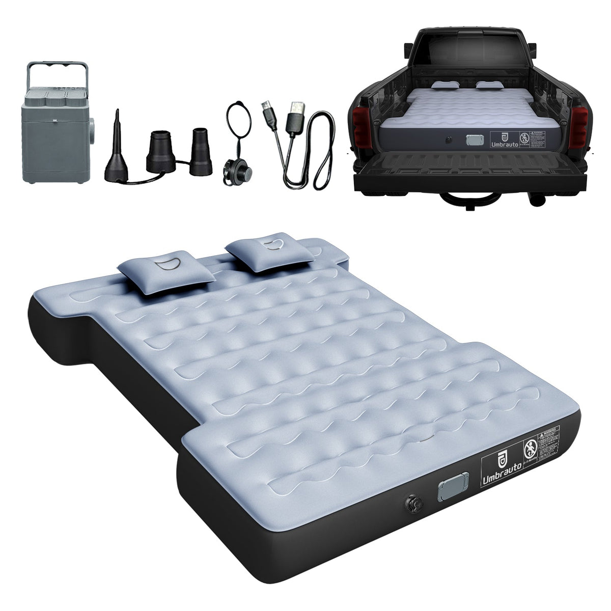 Umbrauto 5.5-6.5ft Built-in Pump Truck Bed Air Mattress 3.0